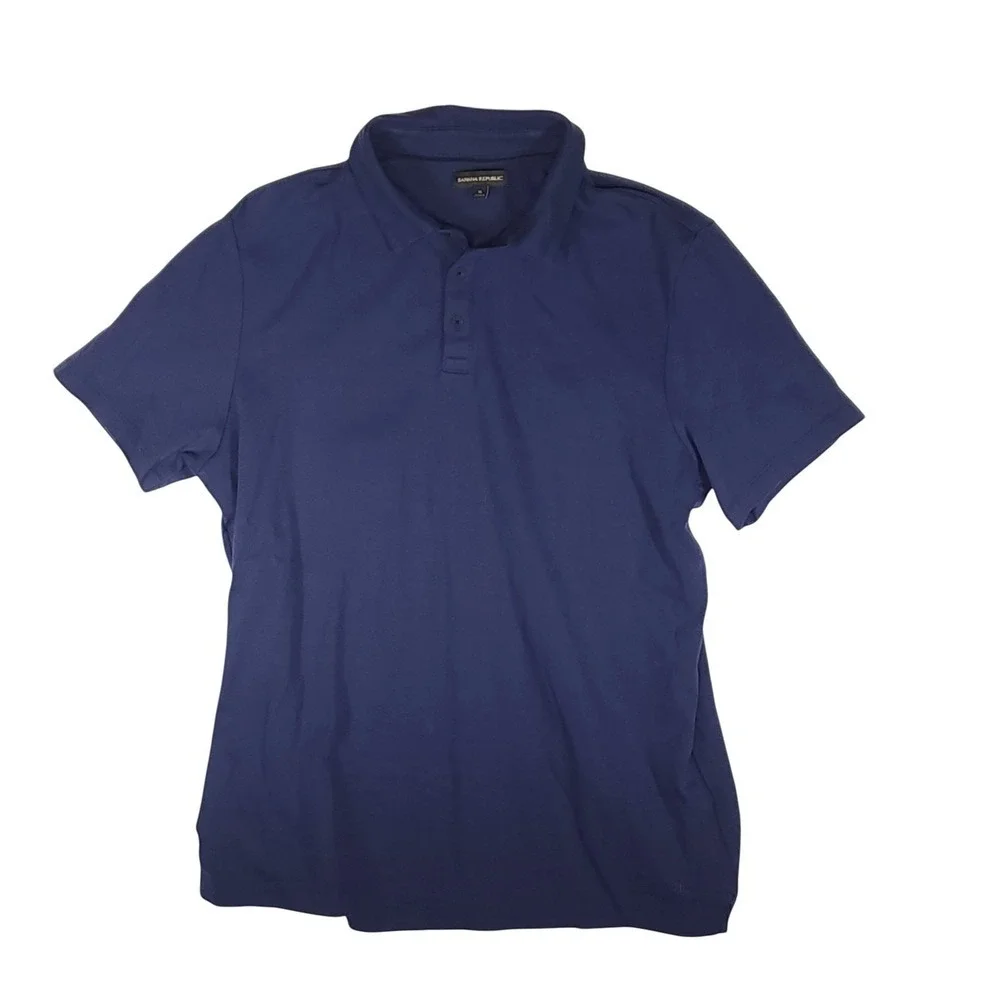 Banana Republic Polo Shirt Mens XL Blue Short Sleeve Cotton Embroidered Logo
